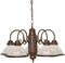 Nuvo 5-Light 22" Chandelier w/ Clear Ribbed Shades in Old Bronze Finish